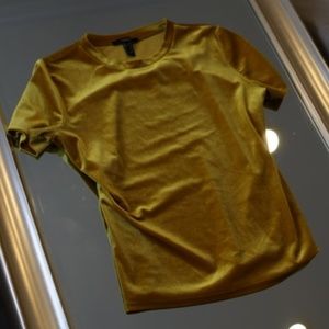 Forever 21 yellow velvet shirt